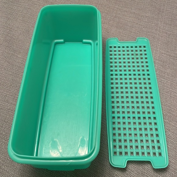 Vintage Green Tupperware 3 pcs. Vegetable Crisper Keeper Retro Mid Century - Picture 4 of 10